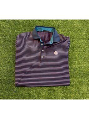 Greyson polo mens large blue red lighweight breathable moisture wicking golf